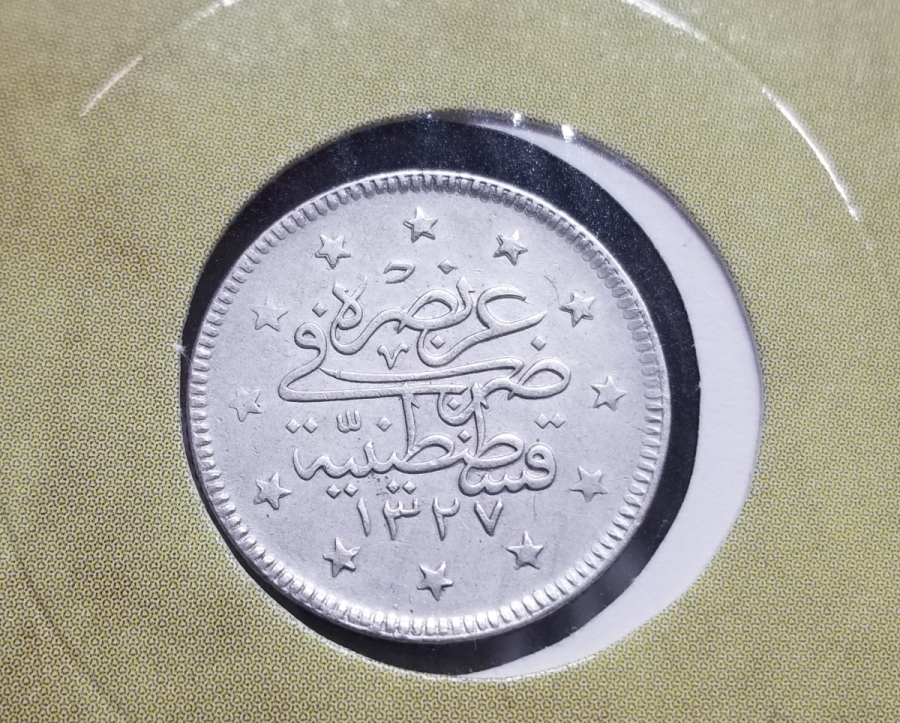 SULTAN MEHMET REŞAT HAN DÖNEMİ ÇİL KONDİSYONDA GÜMÜŞ 2 KURUŞ MECİDİYE