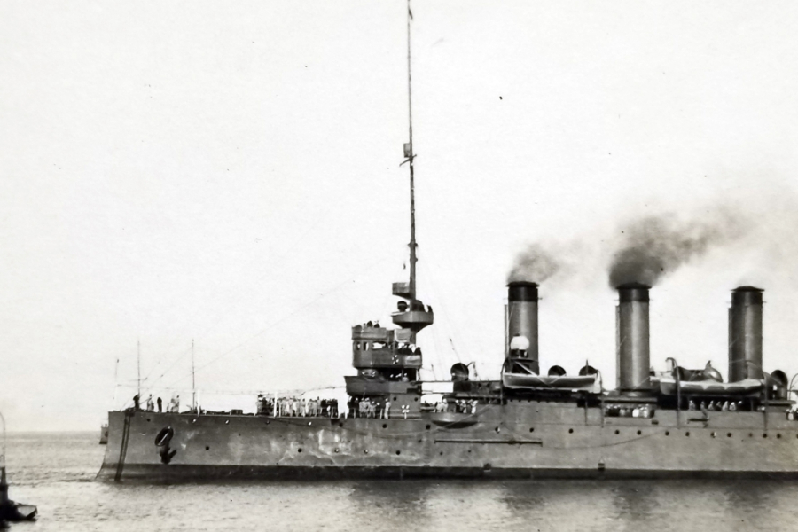 ARKASI OSMANLICA YAZILI OSMANLI DÖNEMİ HAMİDİYE KRUVAZÖRÜ GÖRSELLİ NADİR KARTPOSTAL