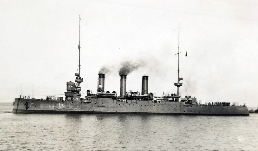 ARKASI OSMANLICA YAZILI OSMANLI DÖNEMİ HAMİDİYE KRUVAZÖRÜ GÖRSELLİ NADİR KARTPOSTAL