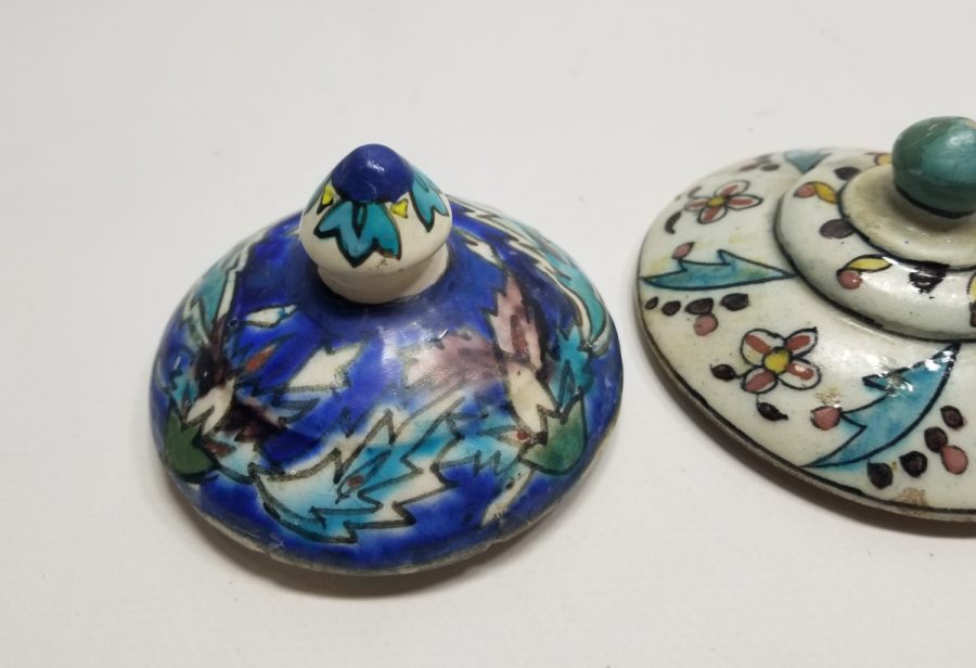 OSMANLI DÖNEMİ İKİ ADET KÜTAHYA KAVANOZ KAPAĞI