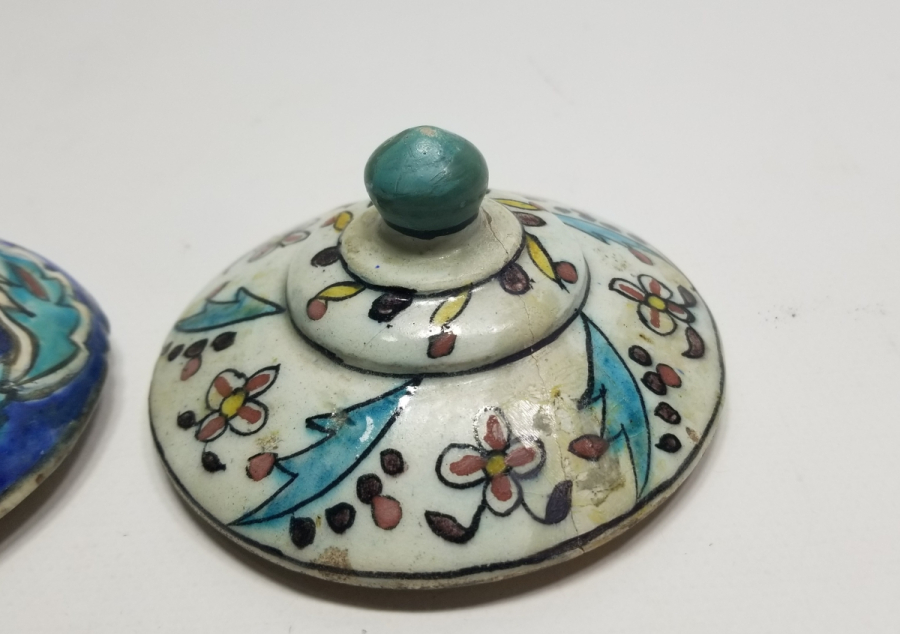 OSMANLI DÖNEMİ İKİ ADET KÜTAHYA KAVANOZ KAPAĞI