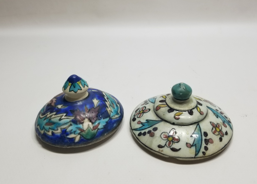 OSMANLI DÖNEMİ İKİ ADET KÜTAHYA KAVANOZ KAPAĞI