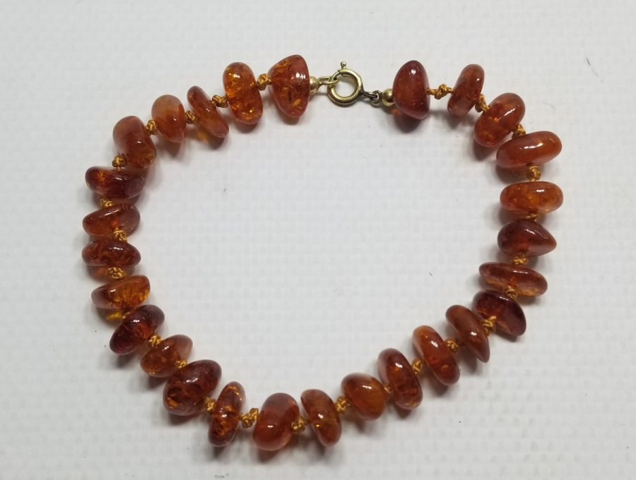 ÖZEL YAPIM ANTİKA DAMLA KEHRİBAR BİLEKLİK