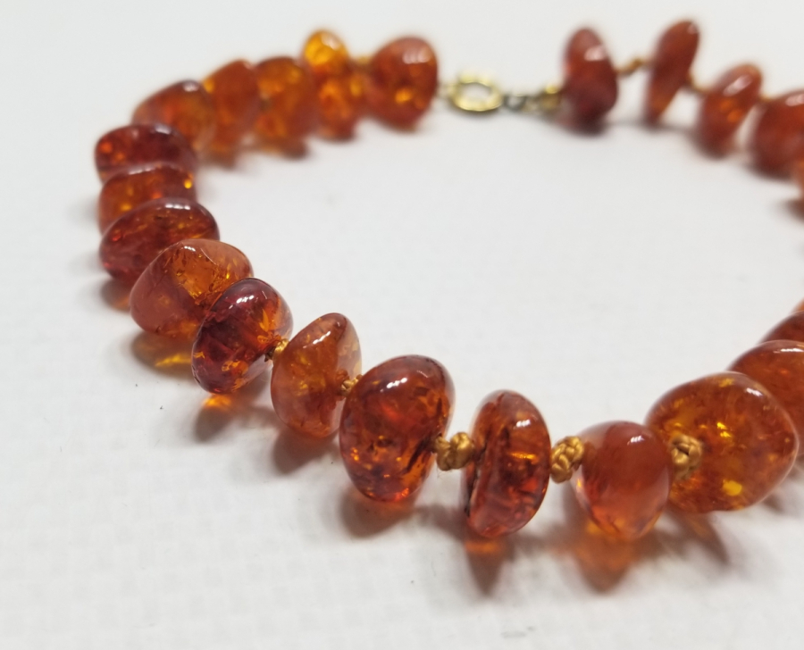 ÖZEL YAPIM ANTİKA DAMLA KEHRİBAR BİLEKLİK