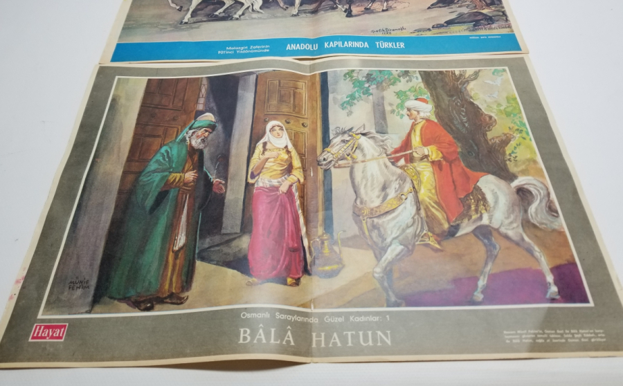 POSTERLERİ BULUNAN 2 ADET ANTİKA HAYAT DERGİSİ YAPRAKLARI