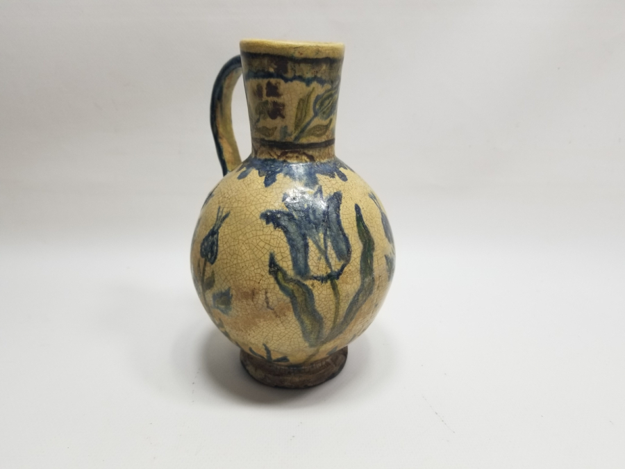 ÜZERİ LALE MOTİFLİ OSMANLI DÖNEMİ NADİR TİPTE KÜTAHYA KARAF - BARDAK