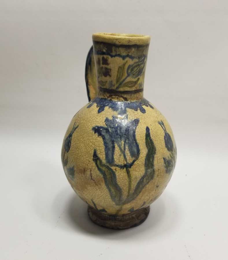 ÜZERİ LALE MOTİFLİ OSMANLI DÖNEMİ NADİR TİPTE KÜTAHYA KARAF - BARDAK