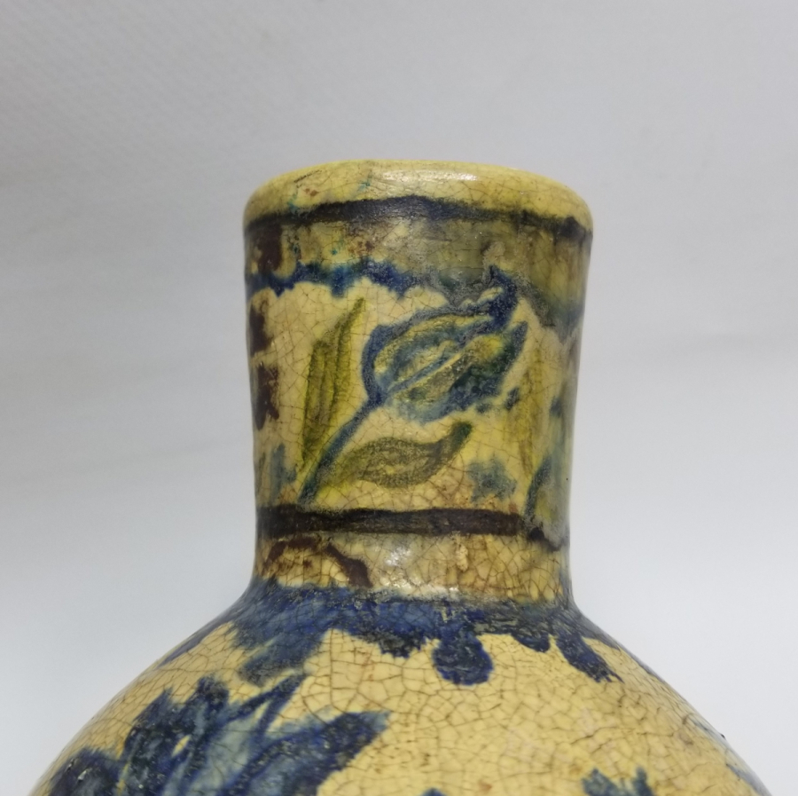 ÜZERİ LALE MOTİFLİ OSMANLI DÖNEMİ NADİR TİPTE KÜTAHYA KARAF - BARDAK