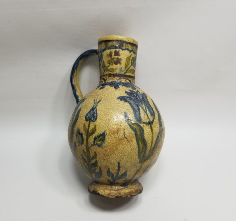 ÜZERİ LALE MOTİFLİ OSMANLI DÖNEMİ NADİR TİPTE KÜTAHYA KARAF - BARDAK