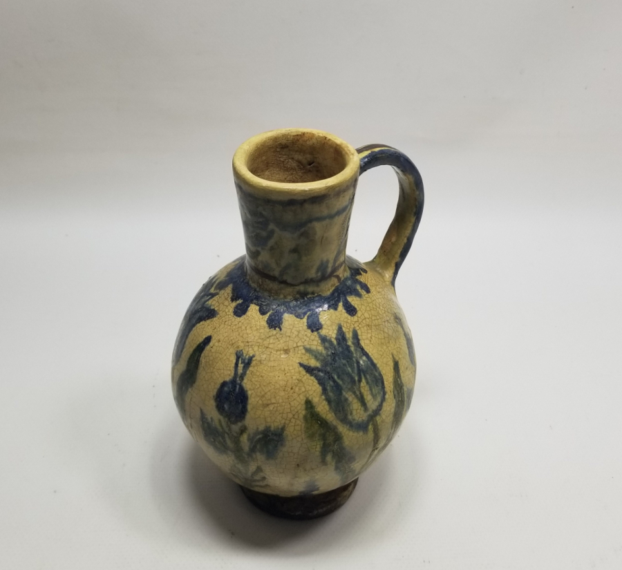 ÜZERİ LALE MOTİFLİ OSMANLI DÖNEMİ NADİR TİPTE KÜTAHYA KARAF - BARDAK