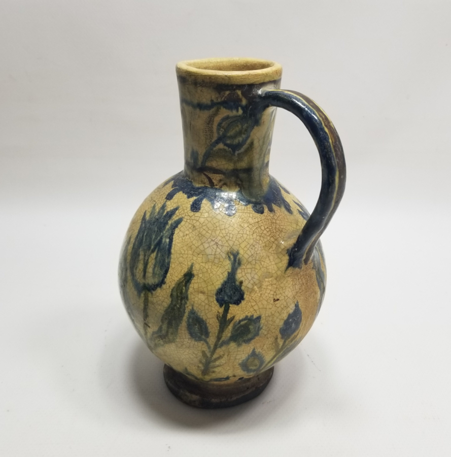 ÜZERİ LALE MOTİFLİ OSMANLI DÖNEMİ NADİR TİPTE KÜTAHYA KARAF - BARDAK