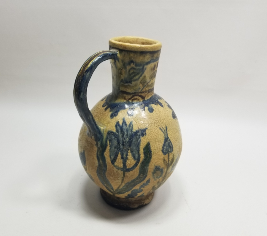 ÜZERİ LALE MOTİFLİ OSMANLI DÖNEMİ NADİR TİPTE KÜTAHYA KARAF - BARDAK