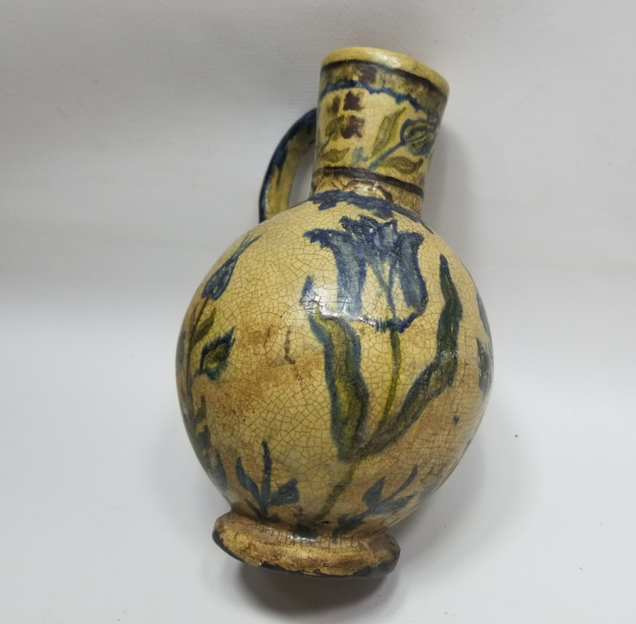 ÜZERİ LALE MOTİFLİ OSMANLI DÖNEMİ NADİR TİPTE KÜTAHYA KARAF - BARDAK