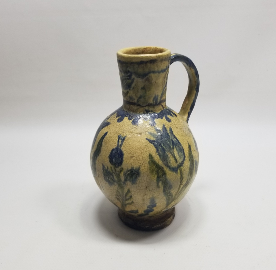 ÜZERİ LALE MOTİFLİ OSMANLI DÖNEMİ NADİR TİPTE KÜTAHYA KARAF - BARDAK