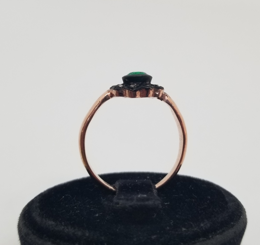 GÜL MODELLİ SİTRİN VE ELMAS TAŞLI YÜZÜK