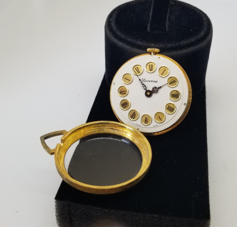 ALTIN KAPLAMA ANTİKA KURMALI KOLYE SAAT