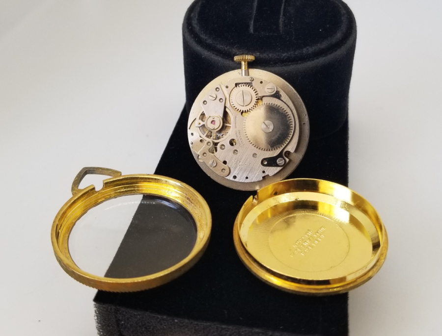 ALTIN KAPLAMA ANTİKA KURMALI KOLYE SAAT