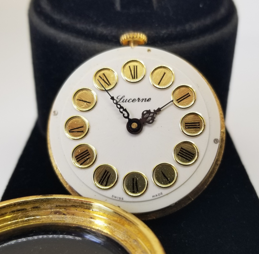 ALTIN KAPLAMA ANTİKA KURMALI KOLYE SAAT