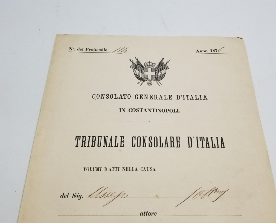 OSMANLI DÖNEMİ 1876 TARİHLİ İTALYAN KONSOLOSLUĞU KARTON DOSYA