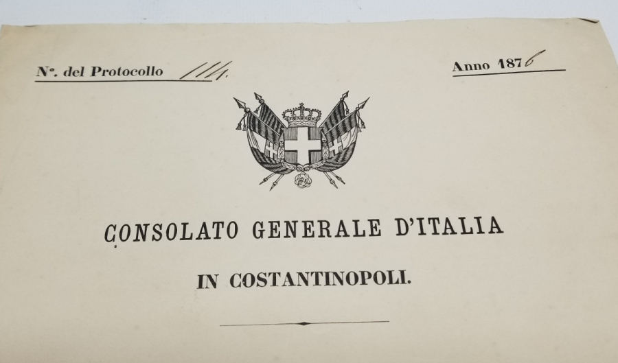 OSMANLI DÖNEMİ 1876 TARİHLİ İTALYAN KONSOLOSLUĞU KARTON DOSYA