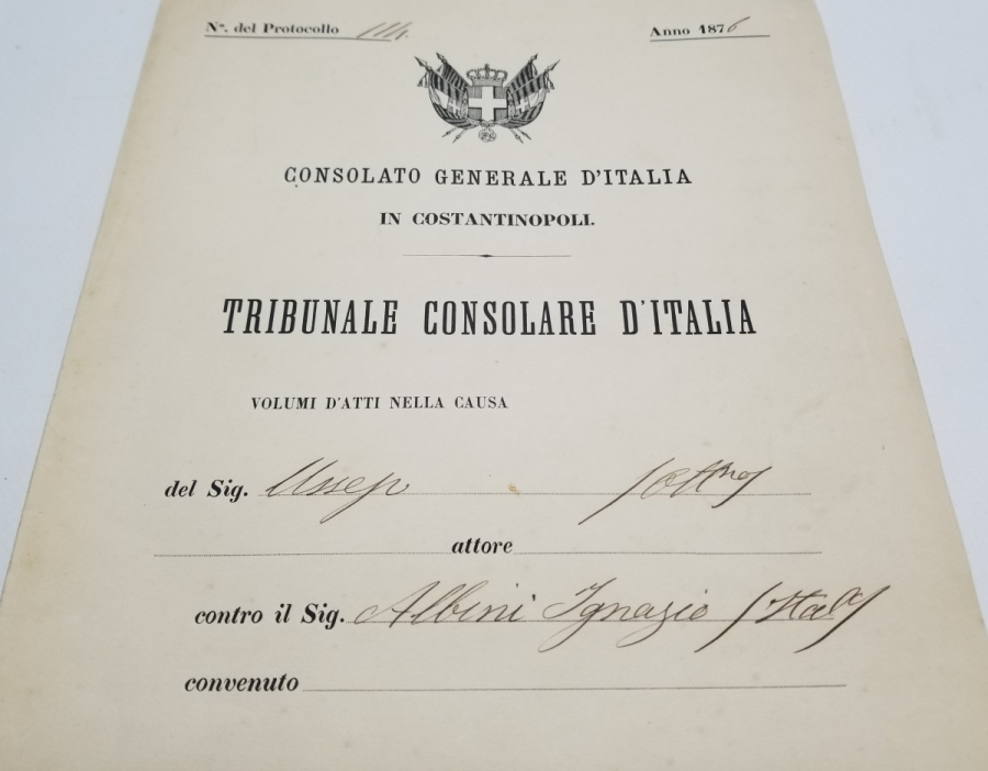 OSMANLI DÖNEMİ 1876 TARİHLİ İTALYAN KONSOLOSLUĞU KARTON DOSYA