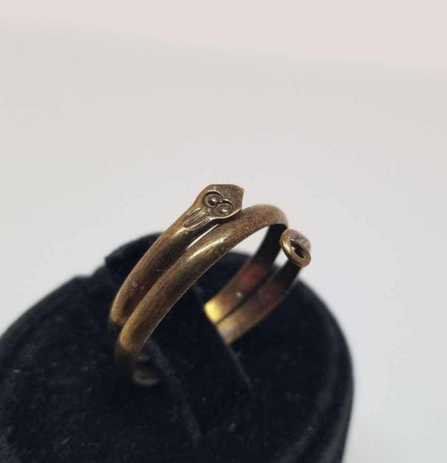 KABARTMA İŞÇİLİKLİ YILAN FORMLU OSMANLI DÖNEMİ RUM İŞİ YÜZÜK