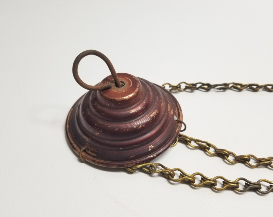 ÜZERİ KALEM İŞÇİLİKLİ ANTİKA ERZİNCAN YAPIMI NADİR TİPTE KANDİL FORMLU ŞAMDAN