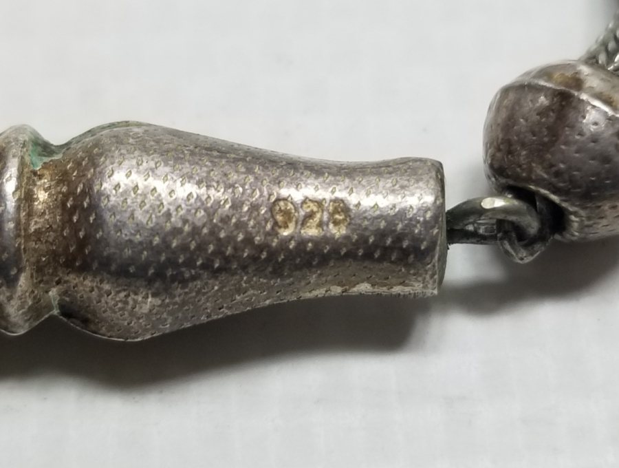 ÇİNTEMANİ İŞÇİLİKLİ EL YAPIMI ANTİKA GÜMÜŞ TESPİH