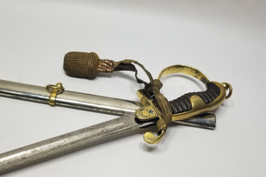 KIRKOR M. NARLIAN CONSTANTINOPLE YAZILI NADİR OSMANLI SUBAY KILICI