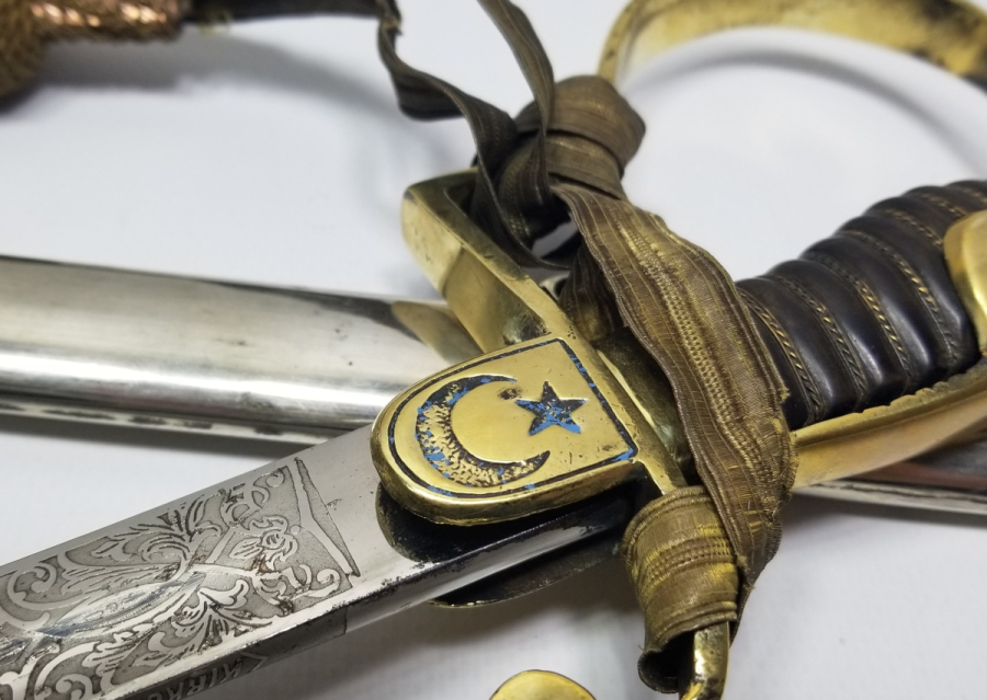 KIRKOR M. NARLIAN CONSTANTINOPLE YAZILI NADİR OSMANLI SUBAY KILICI