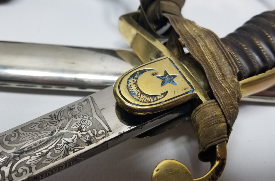 KIRKOR M. NARLIAN CONSTANTINOPLE YAZILI NADİR OSMANLI SUBAY KILICI