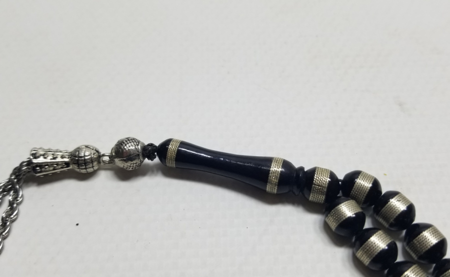 ÜZERİ GÜMÜŞ İŞLEMELİ ANTİKA KUKA TESPİH