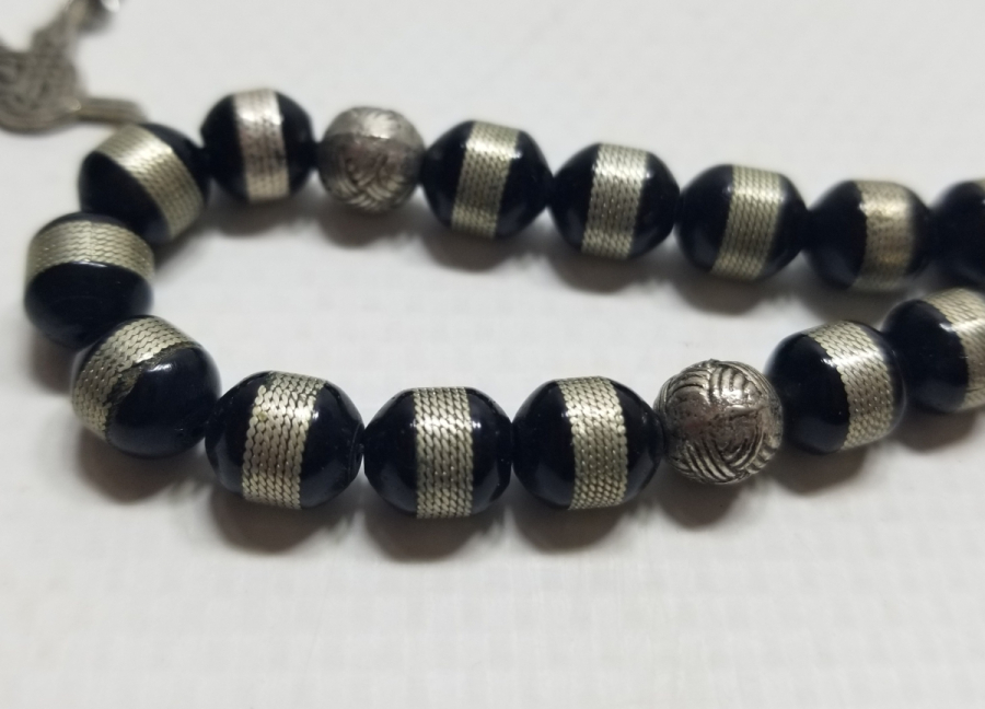 ÜZERİ GÜMÜŞ İŞLEMELİ ANTİKA KUKA TESPİH