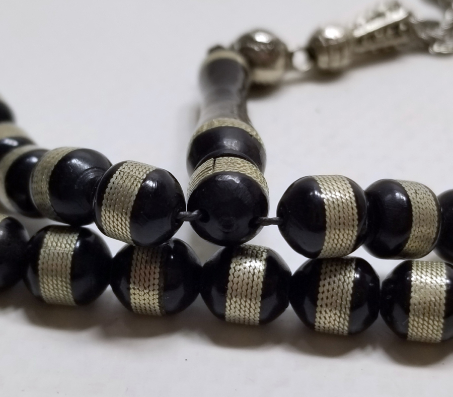 ÜZERİ GÜMÜŞ İŞLEMELİ ANTİKA KUKA TESPİH