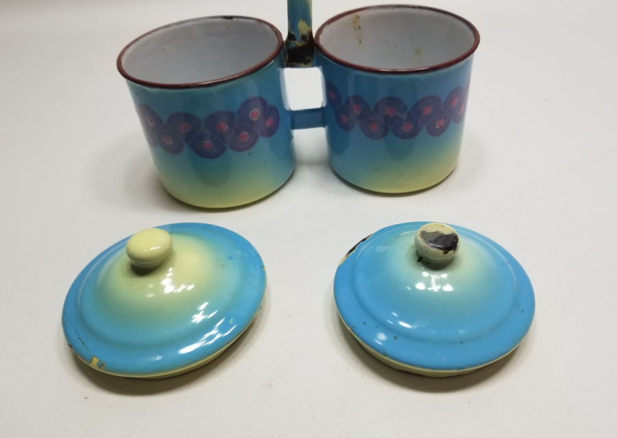 OSMANLI DÖNEMİ NADİR TİPTE KAPAKLI EMAYE KAHVE KUTUSU