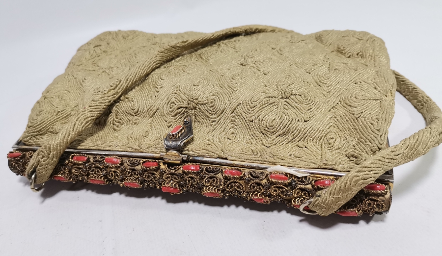 İBRİŞİM İŞÇİLİKLİ EL YAPIMI ANTİKA GECE ÇANTASI