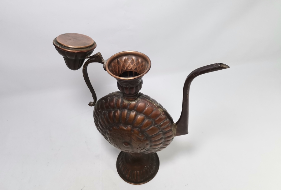 KABARTMA İŞÇİLİKLİ ANTİKA BAKIR ZEMZEM İBRİĞİ