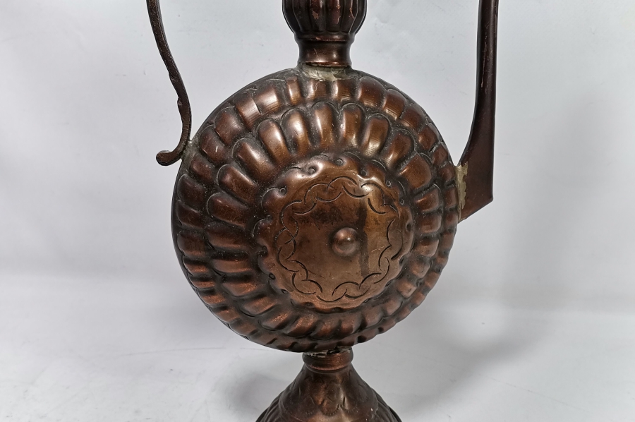 KABARTMA İŞÇİLİKLİ ANTİKA BAKIR ZEMZEM İBRİĞİ