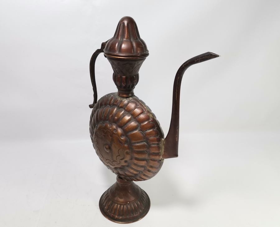 KABARTMA İŞÇİLİKLİ ANTİKA BAKIR ZEMZEM İBRİĞİ