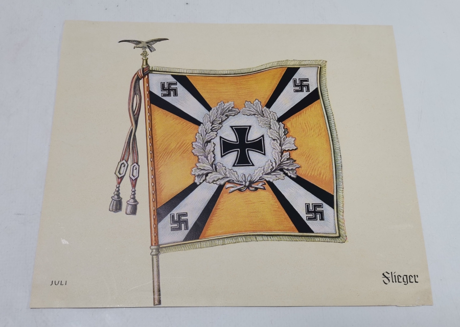 2. DÜNYA SAVAŞI DÖNEMİ HAVACI BİRLİĞİ SANCAĞI RENKLİ GRAVÜRÜ