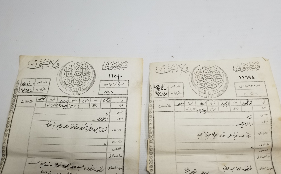 OSMANLI DÖNEMİ İKİ ADET SENED-İ HAKANİ - TAPU