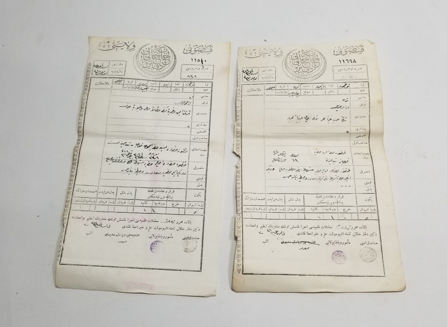OSMANLI DÖNEMİ İKİ ADET SENED-İ HAKANİ - TAPU