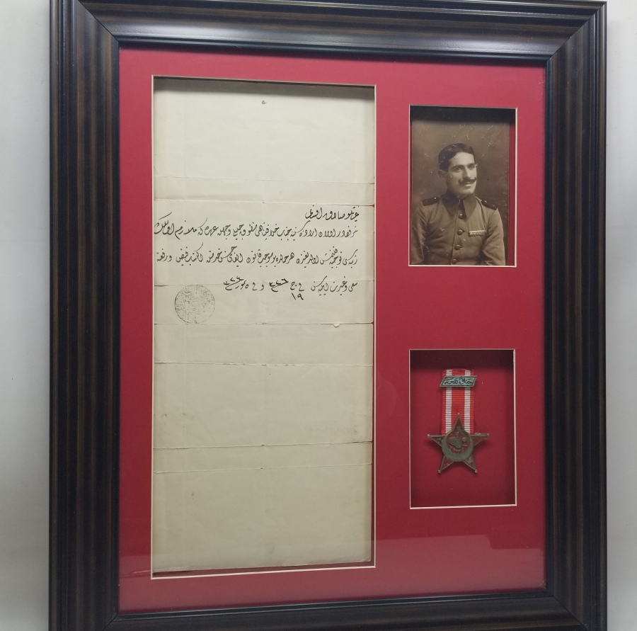 HARP MADALYASI VE TERFİ BERATI İLE 1. DÜNYA SAVAŞI DÖNEMİ SUBAY LOT