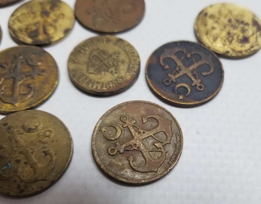 DENİZCİLİK KONULU ANTİKA JETON LOTU