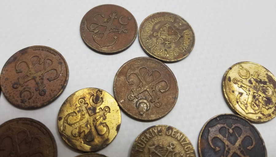 DENİZCİLİK KONULU ANTİKA JETON LOTU