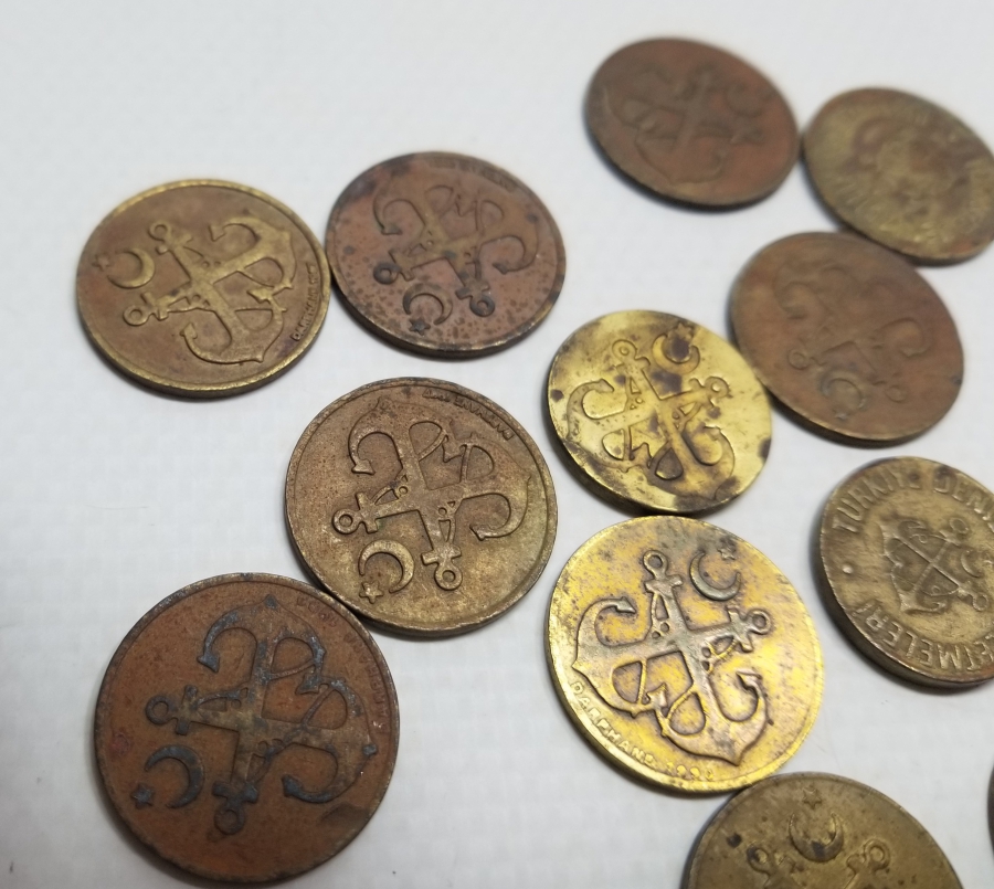 DENİZCİLİK KONULU ANTİKA JETON LOTU