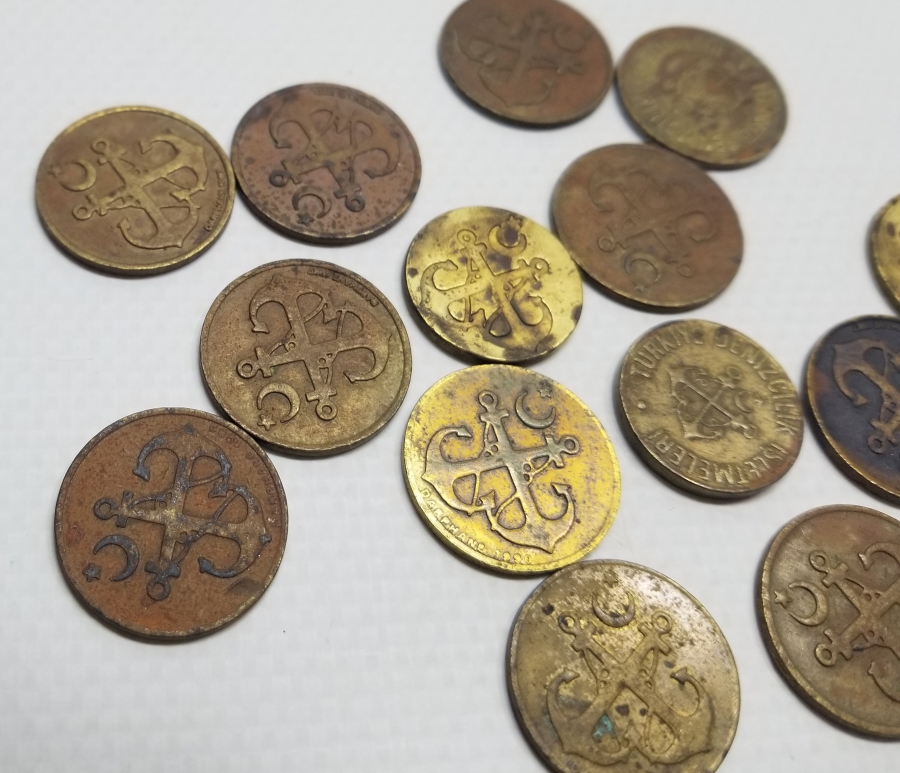 DENİZCİLİK KONULU ANTİKA JETON LOTU