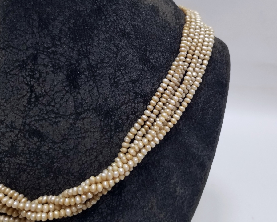 OSMANLI DÖNEMİ BÜYÜK BOY TAM TUR İNCİ GERDANLIK