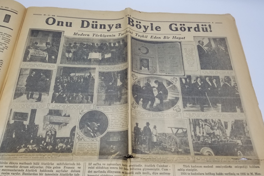 22 KASIM 1938 TARİHLİ MUSTAFA KEMAL ATATÜRK'ÜN ÖLÜMÜ KONULU TAN GAZETESİ