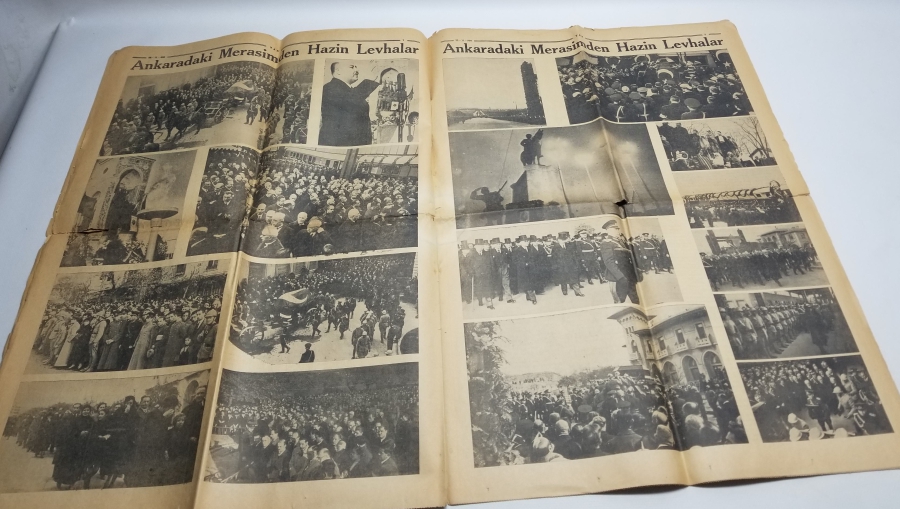 22 KASIM 1938 TARİHLİ MUSTAFA KEMAL ATATÜRK'ÜN ÖLÜMÜ KONULU TAN GAZETESİ